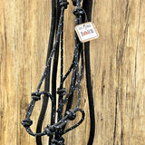 Premium Yacht Rope Halter/Lead Black Blue Stripe/Black Average