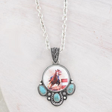 Western Rodeo Cowboy Pendant Necklace