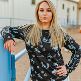 Western Printed Pearl Snap Cuff