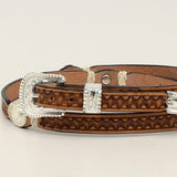 Western Stamped Leather and Rawhide Hatband