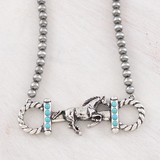 Western Horse Navajo Pearl Necklace Set