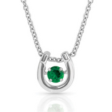 Dancing Birthstone Horseshoe Necklace