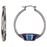 Justin Ladies Earrings Color Block Enamel Hoops