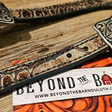 Silver Black Leather Croc Embossed Spur Straps BTB