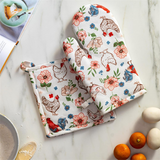 Petal Plow Kitchen Gift Set Oven Mitt and Pot Holder Set of 2