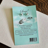 Eagle Feather Jewelry Earrings, Petite / Post On Card