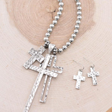 Cross Necklace and Earring Set
