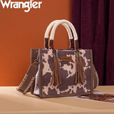 Wrangler Cow Print Tote Crossbody Bag-Light Coffee