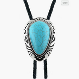 Western Cowboy Turquoise Bolo Tie
