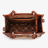 Wrangler Cow Print Tote Crossbody Bag-Coffee