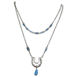 Justin Ladies Necklace Horsehoe Double Strand
