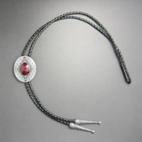 Red Oval Bolo Tie