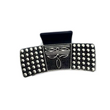 Western Boot Stitch Bubble Metal Plate Hair Claw