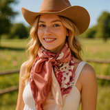 35X35 Raspberry Pink Floral Wild Rag