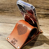 Laser Cut Leather Phone Tablet Stand Holder BTB