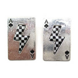 Western Checkered Lightning Spade Ace Earring