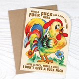With A Fuck Fuck Here - Funny Old Macdonald Greeting Card