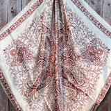 35X35 Tan Brown Polka Dot & Paisley Wild Rag Scarf