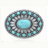 Oval Turquoise Belt Buckle