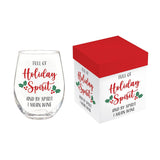 Christmas Vacation Stemless Wine Glass Holiday Spirit