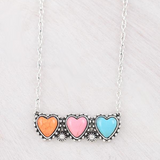 Western Turquoise Heart Bar Necklace
