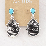Western Boot Stitch Teardrop Earrings