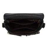 Trinity Ranch Genuine Hair-On Cowhide Tooled  Crossbody - Black