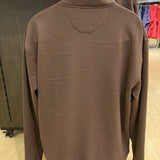 Solid Qtr Zip Fleece Cadet Dark Chocolate