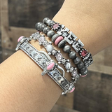 Western Stacked Bracelet Set Pink