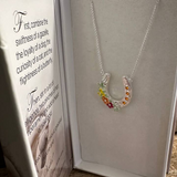 Horseshoe with Boho Flowers/Arabian Horse Necklace Jewelry