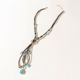 Bullseye Moonstone Necklace in Ghost Blue