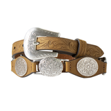 Nocona Girls Belt Scalloped Floral Conchos