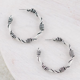 Barbwire Hoop Earrings 2"