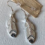 Eagle Feather Jewelry Earrings / Drop Wire On Card