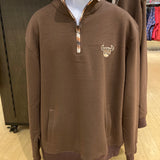 Solid Qtr Zip Fleece Cadet Dark Chocolate