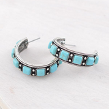 Western Concho Hoop Earrings