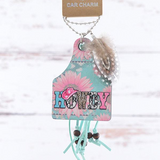 Western Cattle Tag Car Charm