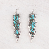 Western Turquoise Bolt Earrings