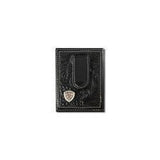 Ariat Money ClipFloral Embossed Shield- Black
