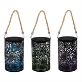 Laser Cut Spider Web Solar Lantern 9"H