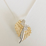 Angel Wings Necklace Two Tone in Box/Jewelry