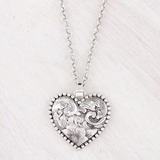 Floral Tooling Heart Necklace
