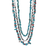 Justin Mulit Stone 3 Strand Necklace