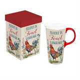 Petal Plow Ceramic Cup Farm Rooster Funny 17oz Gift Box