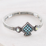 Checkered Spade Bracelet Turquoise