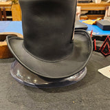 Black Leather Skull Top Hat BTB