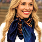 35X35 Blue Painted Sunflowers Wild Rag