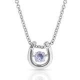 Dancing Birthstone Horseshoe Necklace