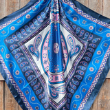 35X35 Blue Pink Purple Paisley Wild Rag Scarf