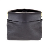 3 7/8" Black Leather Squeeze Frame Coin Purse